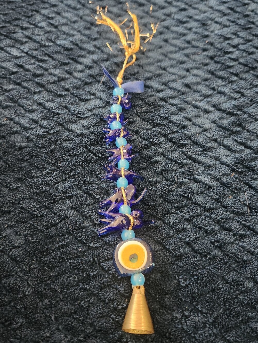 Decorative Turkish Hanging Blue Elephant Evil Eye With Bell